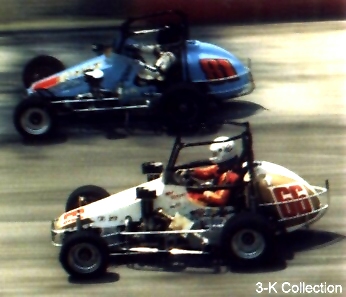 1985 USAC Midget Champion in Stan Lee's #66 VW powered racer in action at Winchester